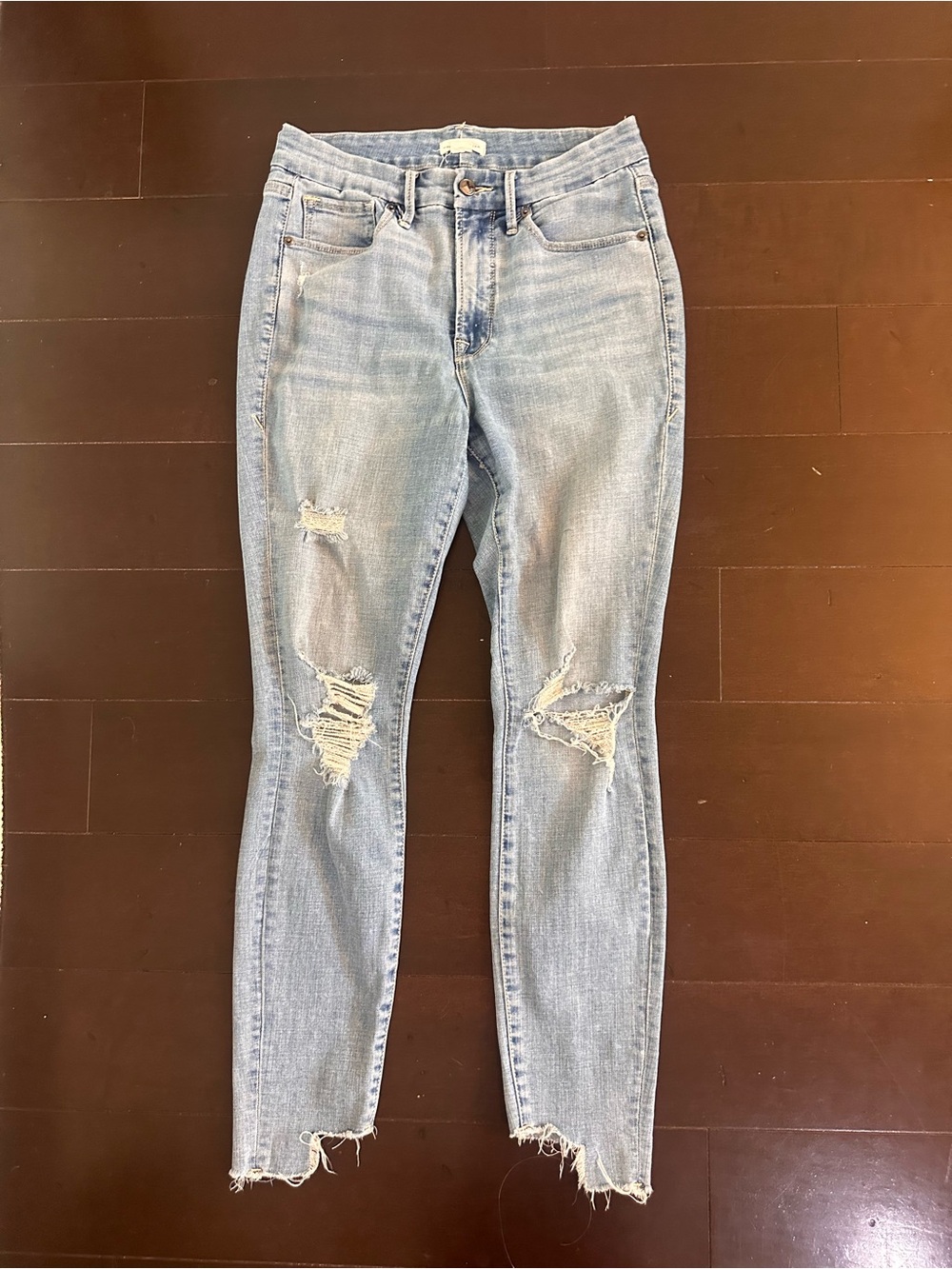 Good American Light Blue Distressed Skinny Jeans